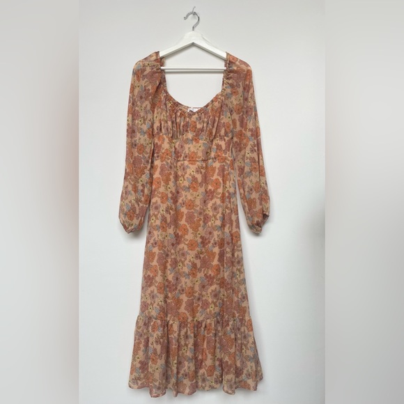 Hestia | Boho Floral Midi Dress